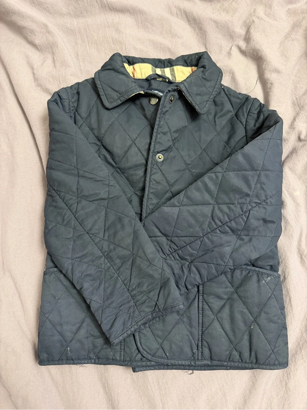 Kids Burberry Quilted Black Jacket with Contrast Lining